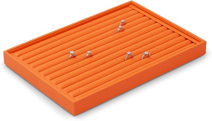 Oirlv Orange Leather Ring Display Tray