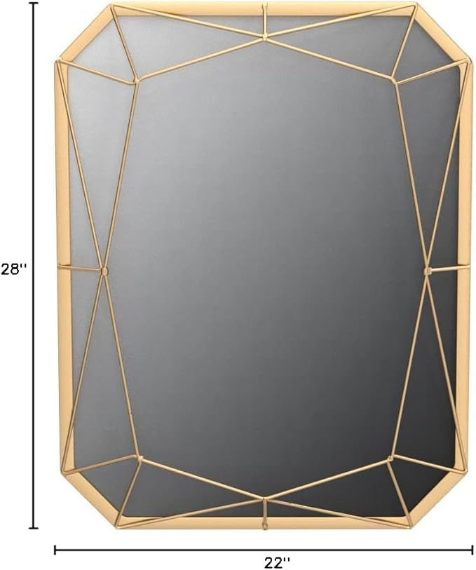 Kate and Laurel Keyleigh Modern Glam Geometric Shaped Metal Accent Wall Mirror, Gold