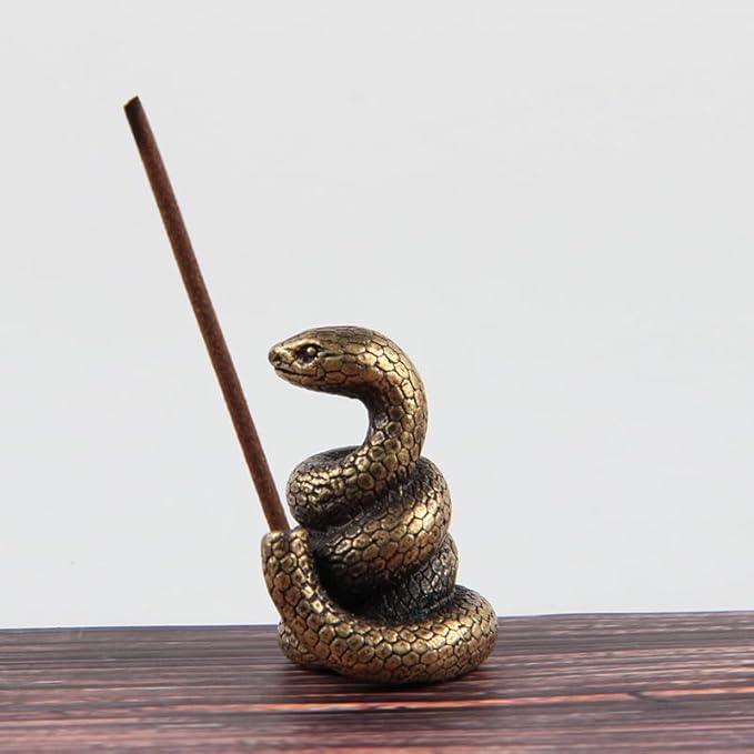 4Pcs Chinese Zodiac Incense Holder Mini Cow, Chicken, Snake and Mouse Animals Stick Alloy Incense Base Home Decoration Accessories Metal Crafts