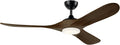 KICHLER Mylo 60 in Modern Ceiling Fan with Light and Remote, 6-Speed Indoor Outdoor Damp Rated Fan with Satin Etched Cased Opal Glass in Satin Black and Aged Walnut Wood Blades, 310560SBK