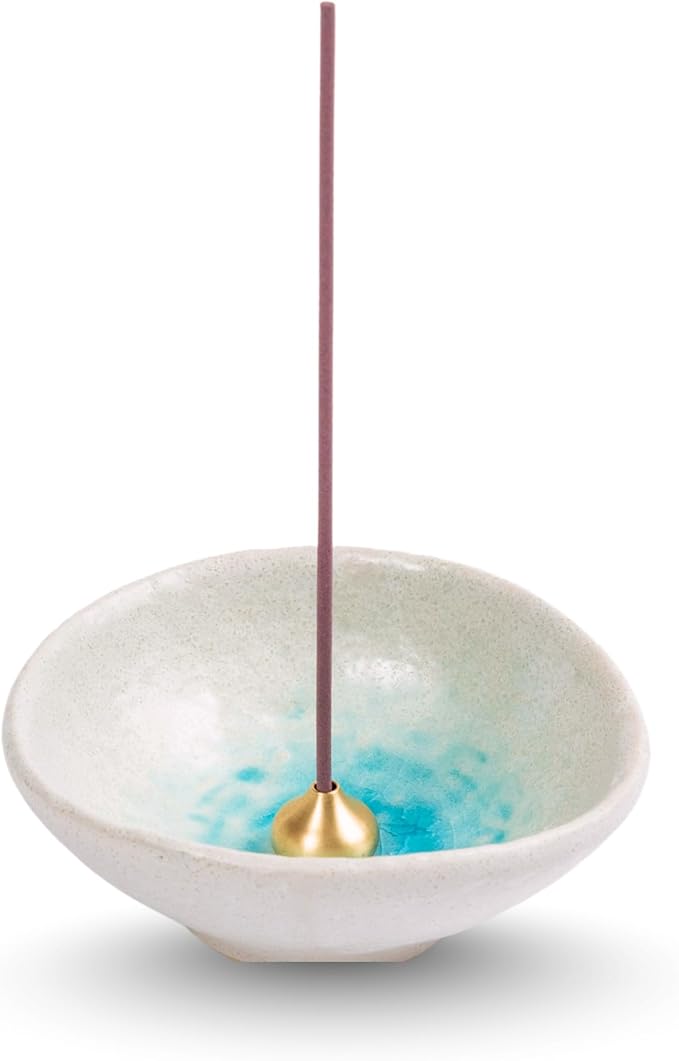 Incense Holder, Drop Shape,Blue Ocean,Ash Catcher,Made in Japan Traditional Craft