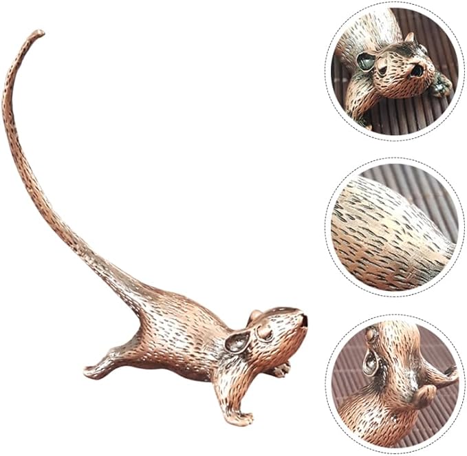 HOMSFOU Mouse Shape Incense Holder Retro Animal Incense Burner Mini Holder for Home Office Yoga Meditation Tea House Decor 2.95X2.71X1.41In