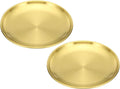 PATIKIL 5.5" Dia. Incense Burner Plate, 2 Pack Coil Incense Holder Alloy Ash Catcher Fireproof Incense Cone Pad Tray for Yoga Spa Room Home Office, Gold Tone
