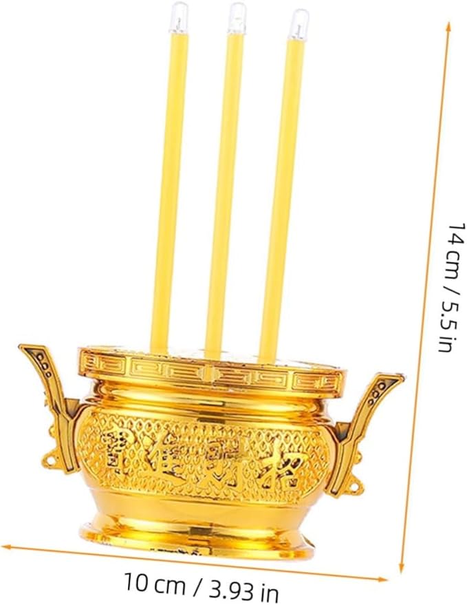 BESPORTBLE Electronic Incense Burner Insencens Burner Led Incense Stick Thai Candle Lamp Buddhist Electric Incense Stick Incense Holder Chinese Candle Light Plastic Shine Treasure Bowl