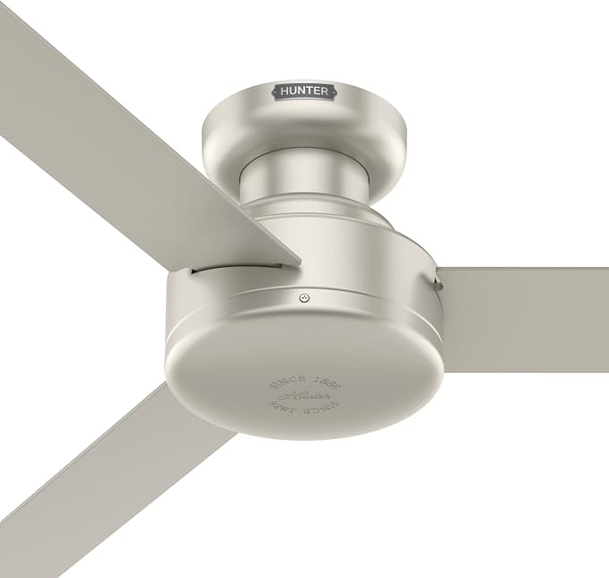 Hunter Presto, Indoor, Ceiling Fan, Wall Control, 52 inch, Matte Nickel | For Bedroom, Living Room, Kitchen, Home Office, 52409