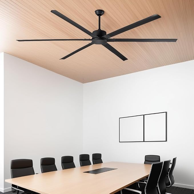 120-Inch Industrial Ceiling Fan – Powerful DC Motor & Heavy-Duty Steel Blades – Ultra-Quiet, Energy-Efficient Cooling for Warehouses, Gyms & Large Commercial Spaces – Covers 3,000+ Sq Ft
