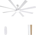 Large Ceiling Fans with Lights and Remote - 72 Inch White Ceiling Fan with Light, Quiet DC Motor, 3 CCT,Modern Dimmable LED Lighting & Large Ceiling Fans for Living Room Patio, Indoor/Outdoor