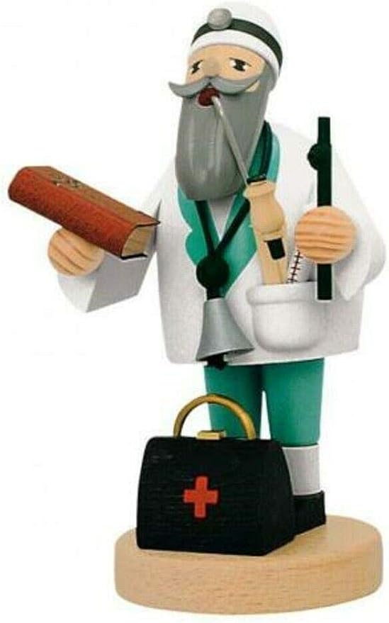KWO Smoking Men Incense Holder, Doctor, 19 cm, Wood Multicolour, One Size