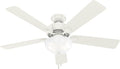 Hunter Swanson, Indoor, Ceiling Fan, with LED Light, 52 inch, Fresh White