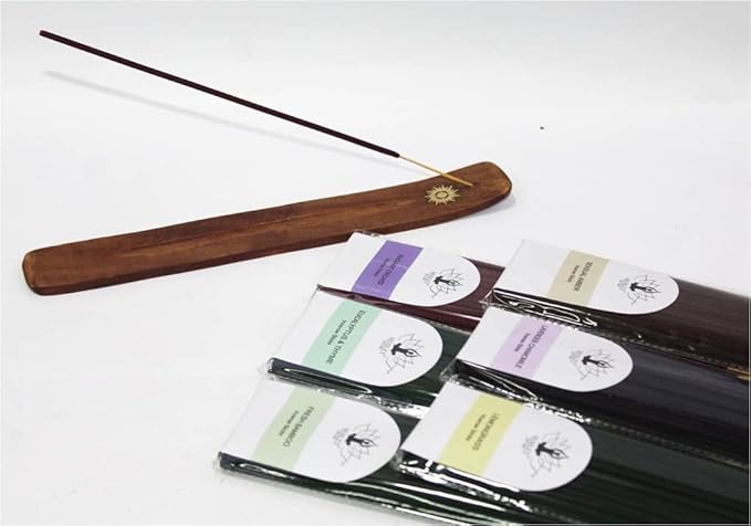Hosley 320 Assorted Incense Sticks with Holder Eucalyptus, Fresh Bamboo, Lavender, Myrrh, Lavender Chamomile, Vanilla, Citrus, Dragon Blood Idea for Home, Wedding, Spa, Meditation & Aromatherapy