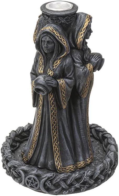 Pacific Giftware Mother Maiden Crone Backflow Incense Burner, 9.25-inch Height, Cold Cast Resin