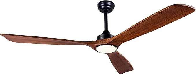 60'' Solid Wood 3Blades Ceiling Fan Light DC Motor APP Remote 3CCT Dimmable | walnut solid wood blades, pure copper quiet dc inverter motor, remote & app control,3cct dimmable led light,indoor farmhouse