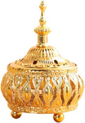 Middle Eastern Style Incense Burner Ornament 4.72X3.54X3.54In Electroplated Metal Incense Holder for Home Decoration