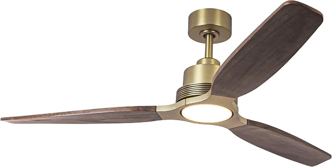 56” Gold Ceiling Fans with Lights and Remote - Modern Outdoor Sleek Luxury Gold Ceiling Fan, 3CCT, 6 Speeds eversible DC Motor for Living Room, Bedroom, Patios, Gazebo, and Indoor Spaces