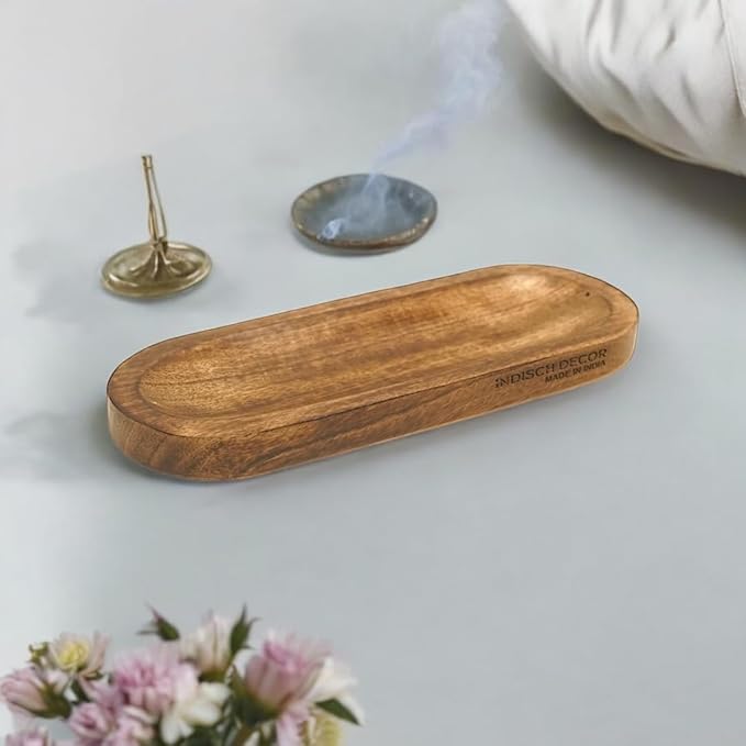 Handmade Wooden Insence Tray,Incense Holder,Incense Burner,Ash Catcher for Meditation & Yoga,Great Gift for Any Occasion,Modern Insense Stick Holder for Home Decor,12" x 4.2" x 1" Inches