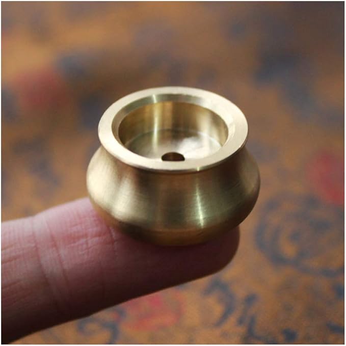 Acxico 1Pcs Mini Dual-Purpose Copper Incense Cone Stick Burner Plate Holder Censer Tower Bowl Home Decoration