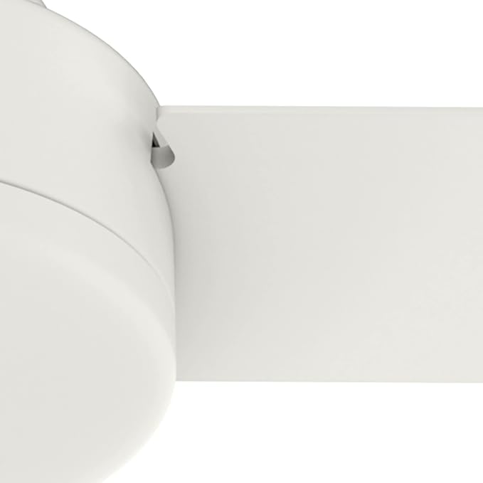 Hunter Presto, Indoor, Ceiling Fan, No Light, Modern, 52 inch, Matte White | Standard Mount, Wall Control, 3 Blades, For Bedroom, Living Room, Kitchen, 50811