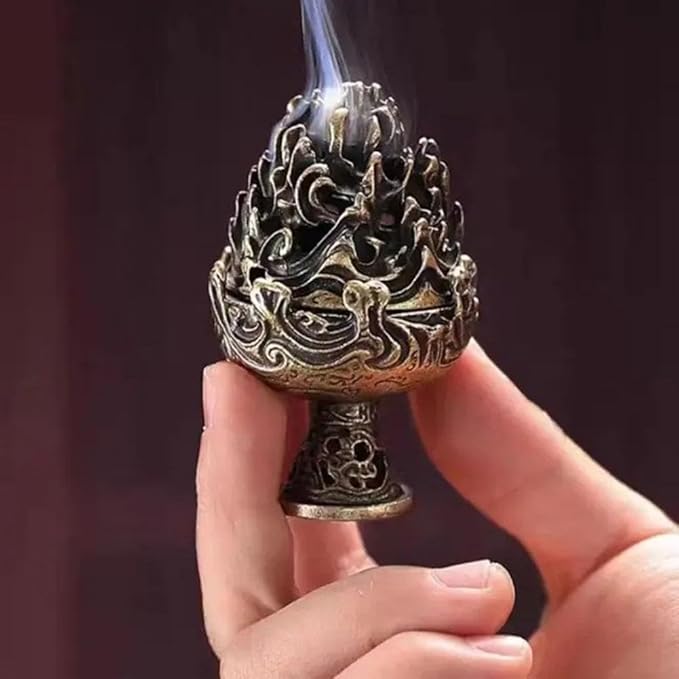 Bronze Mini Incense Burner Stove,Zen Boshan Incense Burner Home,Copper Mountain Statue,Vintage Incense Charcoal Stove for Home Decoration Room Tea House Incense and Incense Holders