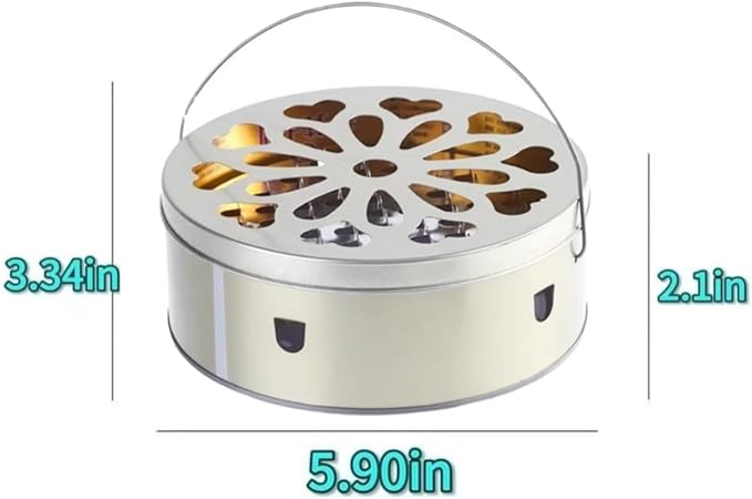 Portable Mosquito Coil Holder with Handle, Round Iron Incense Holder, Anti-Scald Design, for Home and Camping (1)