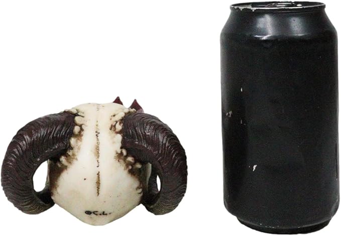 Ebros Vampire Fanged Ram Horned Skull with Demonic Tongue Incense Stick Burner Holder 10.5" Long Skulls Skeletons Halloween Aromatherapy Decorative Accent Figurine Accessory