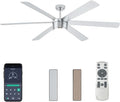 SHOWDI Nickel Ceiling Fans with Lights and Remote, Quick Installation, 72 in