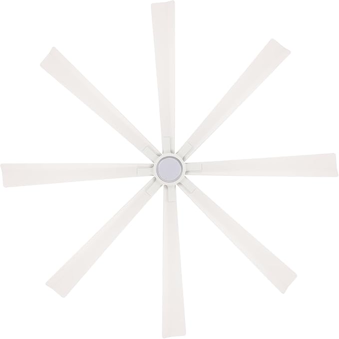 Modern Forms Size Matters Indoor and Outdoor 8-Blade 84in Smart Ceiling Fan in Matte White with 2700K-3000K-4000K-5000K Selectable LED Light Kit and Remote Control with Alexa and iOS or Android App