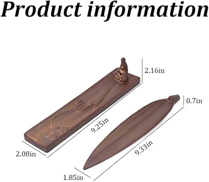 Handmade Ceramic Monk Incense Holder – Meditating Buddha Figurine Incense Stick Burner with Lotus Ash Catcher Tray, Zen Home Decor for Meditation Yoga Altar Spiritual Gift