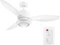 Globe Electric Oswald 48 in. Smart Ceiling Fan with LED Light, Energy Saving, Reversible Airflow, Remote Control, Whisper Quiet DC Motor, 6 Speeds, White