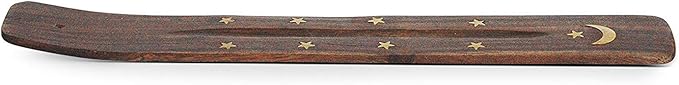 Bless-International Traditional-Handmade-Burner Wooden-Incense-Stick-Holder Ash-Catcher-Stand for-Aromatherapy-Meditation-Yoga (Incense Holder 10 inch(1 pcs))