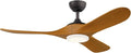 KICHLER Mylo 52 in Modern Ceiling Fan with Light and Remote, 6-Speed Damp Rated Indoor Outdoor Fan with Honey Maple Wood Blades and Satin Etched Opal Glass in Anvil Iron, 310552AVI
