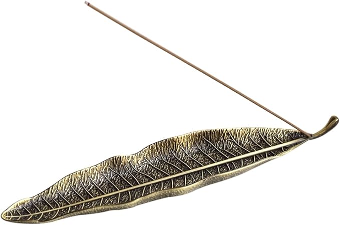 Leaf and Snail Incense Burner, Incense Holder Set Incense Ash Catcher, Incense Sticks Holder for Meditation Room, Yoga, Home, Office (Bronze)