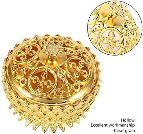 Pssopp Metal Incense, Vintage Lotus Zinc Alloy Incense Holder Sandalwood for Home Decoration Meditation(Gold)