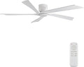 EKIZNSN 72 Inch Outdoor Ceiling Fan, White | No Light, White Blades, White Finish