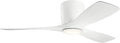 Kichler Volos 48” Indoor Ceiling Fan with LED Light and Wall Control in Matte White, Contemporary Ceiling Fan with Light, 300032MWH