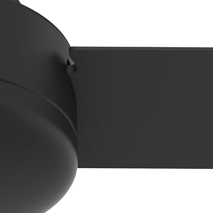 Hunter Presto, Indoor, Ceiling Fan, No Light, Modern, 52 inch, Matte Black | Standard Mount, Wall Control, 3 Blades, For Bedroom, Living Room, Kitchen, 50810