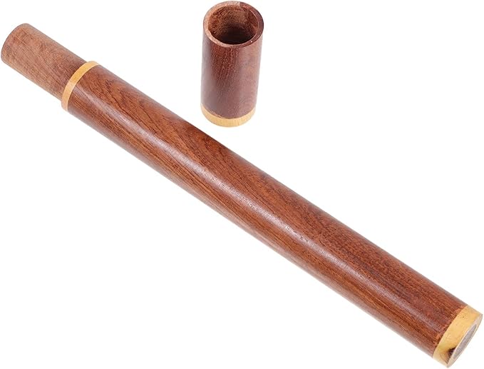 ARTIBETTER 3-Pack Smooth Natural Incense Tube Holder Set Compact 9.44In Wooden Incense Stick Storage Canisters with Simple Lid for Home Decor Meditation and Aromatherapy