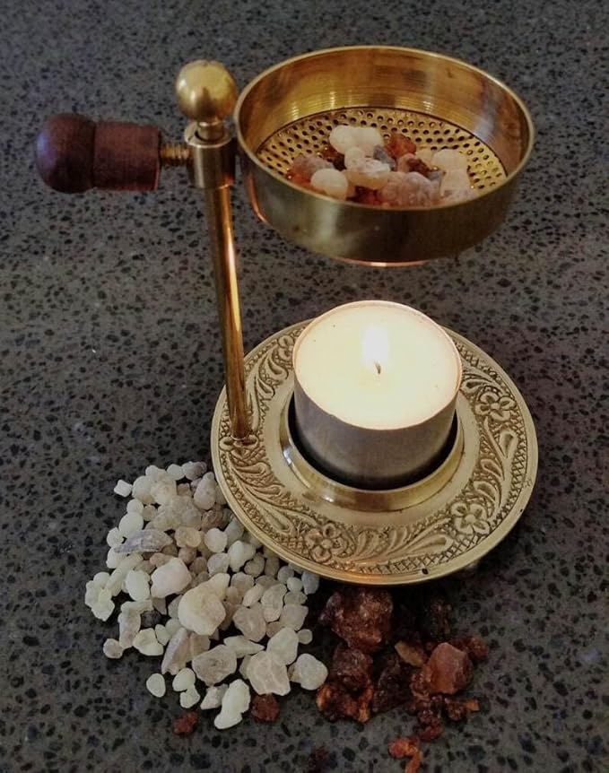 RSGM Brass Incense Resin Adjustable Burner Unleash the Aromatic Power, 5.5 Inch
