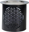 Black Iron Incense Warmer with Flower of Life Motif - Handmade, Strainer for Smoking with Tea Light, 8 cm Height - Aromatherapy Warmer for Mediation and Spiritual Atmosphere