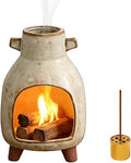 Ceramic Incense Holder, Mini Palo Santo Burner Chimney for Palo Santo Sticks, Cone Incense and Sage Smudging, Handmade Cone Incense Holder Burner for Yoga, Meditation, and Energy Cleansing (Retro 02)