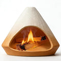 Incense Burner Holder for Palo Santo Sticks,Sage,Cone,Mountain-Inspired Handcrafted Ceramic Ash Catcher Smudge Bowl for Yoga Meditation Energy Cleansing Room Décor,Orange