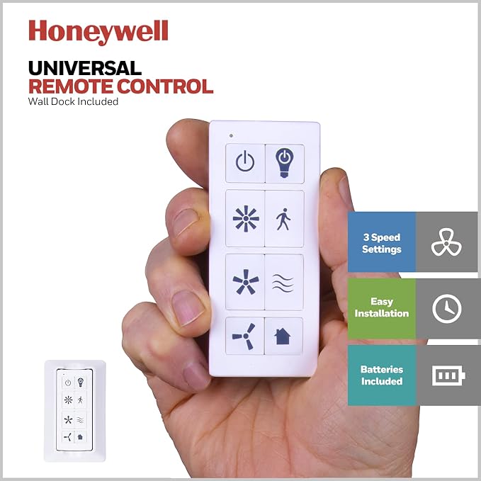 Honeywell Ceiling Fans with Lights, Kaliza LED Indoor Fan w/ 6 Blades, 56 Inch, Gun Metal - Smart Remote-Controlled Fan with Quiet Motor for Home and Bedroom