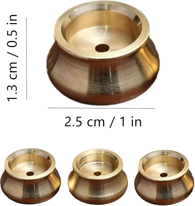 4-Pack Mini Brass Incense Holder Set, Copper & Gold-Plated Metal Burners for Cones/Sticks, Ash Catcher Home Fragrance Decor