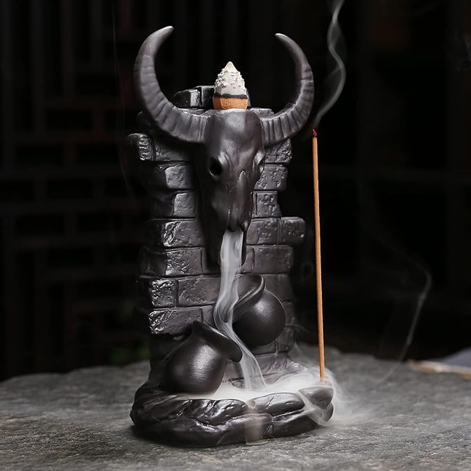 Cone Incense Holder Waterfall - Cool Smoke Back Flowing Backflow Incense Burner Ceramic Fountain, Unique Incense Sticks Holder Stand for Sticks Ash Catcher/Yoga/Meditation/Zen