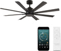 Modern Forms Size Matters Indoor and Outdoor 8-Blade 56in Smart Ceiling Fan in Bronze with Remote Control