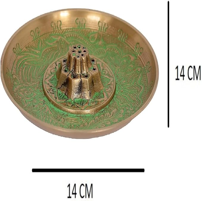 Skywalk Metal Brass Incense Agarbatti Stand Holder, Puja Accessory, Spiritual and Religious |Size-5" Pbs-Ld-46 Standard Green
