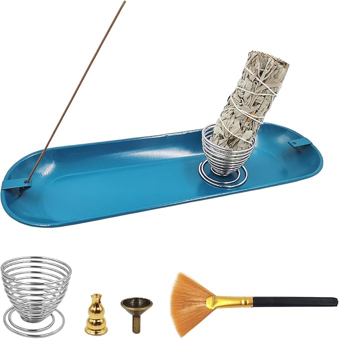 SLKIJDHFB Incense Stick Holder Palo Santo Holder, Sage Holder, Handmade Incense Burner Home Decor for Meditation Yoga Blue