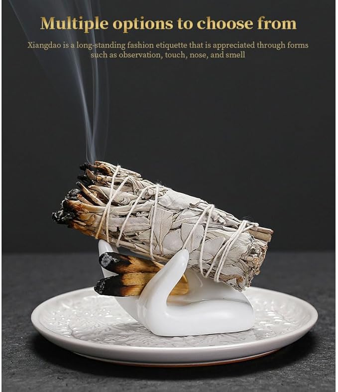 YYW Palo Santo Holder - Modern Chiminea Incense Burner for Yoga, Meditation, and Energy Cleansing - Wood Sticks Dish, Sage Ash Catcher, Smudge Bowl, Cone Burner