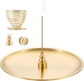 OSOPOLA 4 in 1 Incense Burner - 6.7 Inch Brass Gourd-Shaped Incense Holder for Sticks/Cones/Coils - Metal Ash Catcher for Meditation/Yoga/Home Decor ZX11