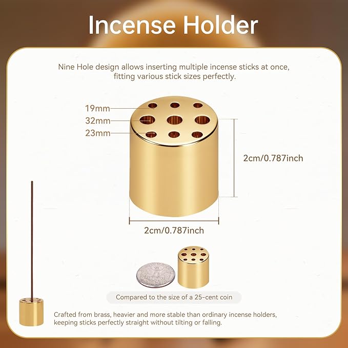 Ceramic Lotus Incense Burner with Brass Stand & Incense Sticks, Ash Catcher Bowl for Meditation Yoga Relaxation, Decorative Incense Holder for Home（White