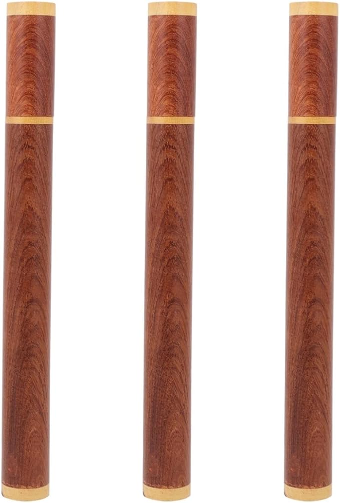 ARTIBETTER 3-Pack Smooth Natural Incense Tube Holder Set Compact 9.44In Wooden Incense Stick Storage Canisters with Simple Lid for Home Decor Meditation and Aromatherapy